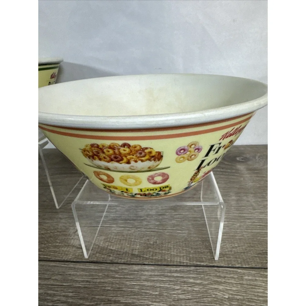 Kelloggs Cereal Bowls ~ 2011 ~ 2 Different Vintage Labels ~ Hard Plastic